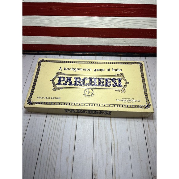1959 PARCHEESI Board Game No.2 Gold Seal Edition Selchow Righter Complete BONUS - Picture 1 of 9